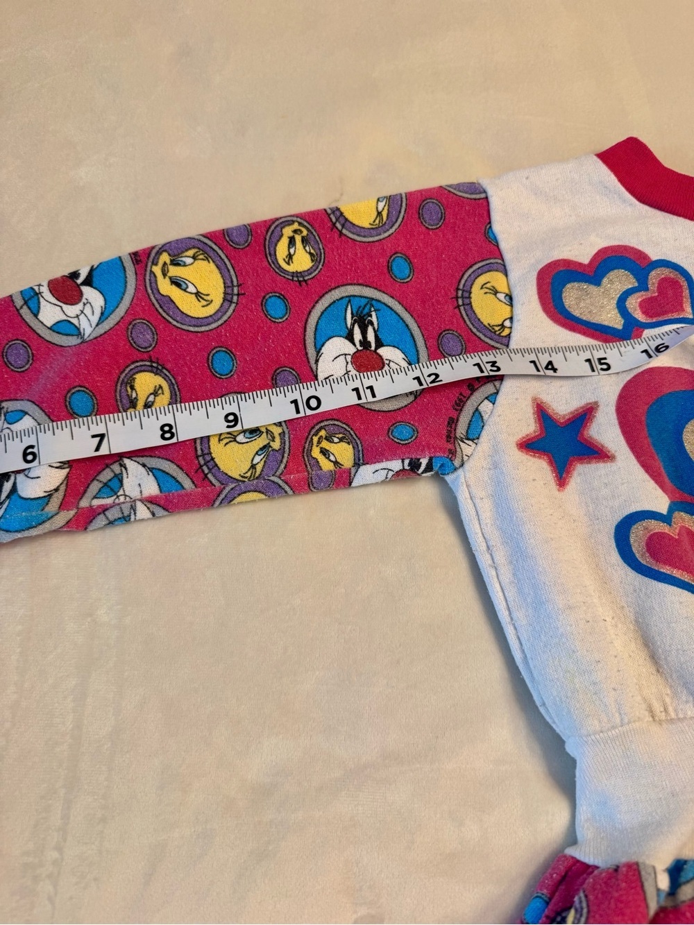 Vintage 1993 Tweety & Sylvester Pink Cartoon Sweatshirt Dress - Picture 12 of 16